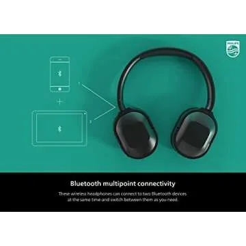 Philips Active Noise Cancelling Bluetooth Headphones H6506 - Folding, Lightweight, 30h Playtime, Multipoint Connection, Deep Bass - For Home/Office