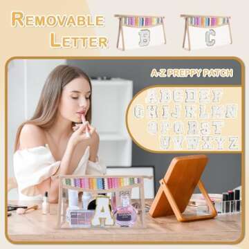 QFDS Boho Straw Clear Makeup Bag,Small Cute Chenille Letter Bag With Zipper,Waterproof Travel Toiletry Bag,Portable Sunscreen Cosmetic Bag,Clear Snack Bag at Disney World for Women Girls (A)