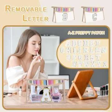 QFDS Boho Straw Clear Makeup Bag,Small Cute Chenille Letter Bag With Zipper,Waterproof Travel Toiletry Bag,Portable Sunscreen Cosmetic Bag,Clear Snack Bag at Disney World for Women Girls (A)