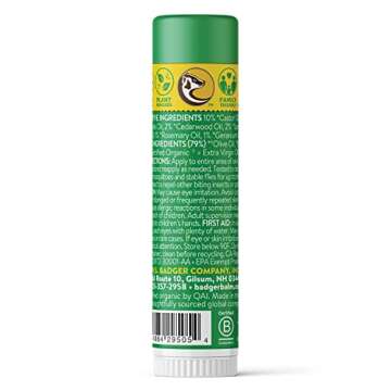 Badger Bug Repellent Stick, All Natural Mosquito Repellent with Citronella, Pleasant Smelling Insect...