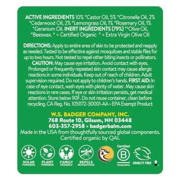 Badger Bug Repellent Stick, All Natural Mosquito Repellent with Citronella, Pleasant Smelling Insect Repellent Travel Size for Kids and Adults, 0.6 oz, 2-Pack