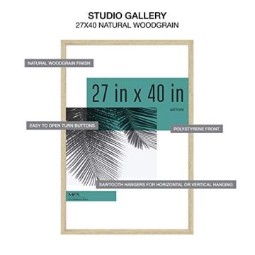 MCS Studio Gallery 27x40 Poster Frame Natural Woodgrain