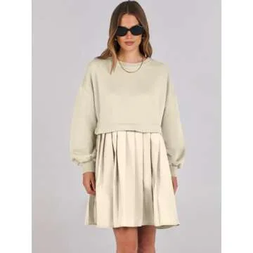 Oversized ANRABESS Sweatshirts Dress for Casual Style