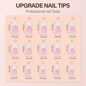 Vansiho French Tip Press on Nails, 150Pcs Long Square Pink Gel Nail Tips, French Square 3 in 1 Pre-French Gel Tips, Fake Nails for Nail Art DIY 15 Sizes