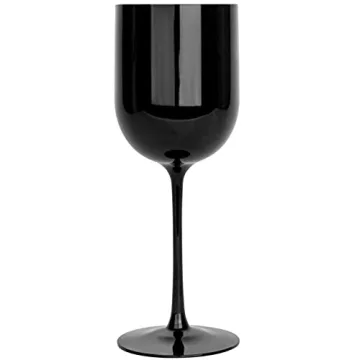 Durable Black Plastic Wine Glasses Set of 10 for Parties