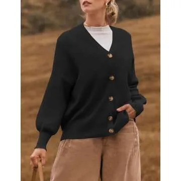 Buy ZESICA Women's Cozy Oversized Cardigan in Black - Stylish Warmth!