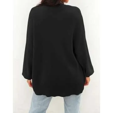 Buy ZESICA Women's Cozy Oversized Cardigan in Black - Stylish Warmth!