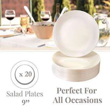 Elegant Disposable Plastic Salad Plates for Parties - 10 PC