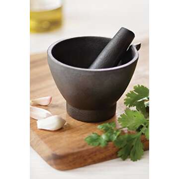 Fox Run Cast Iron Mortar and Pestle for Heavy Use