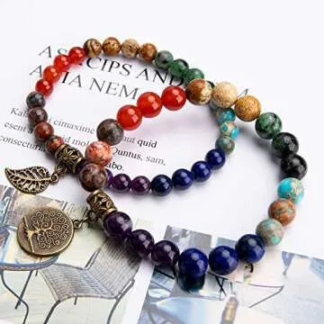 Bivei 7 Chakra Bracelets - Natural Gemstone Beads for Women