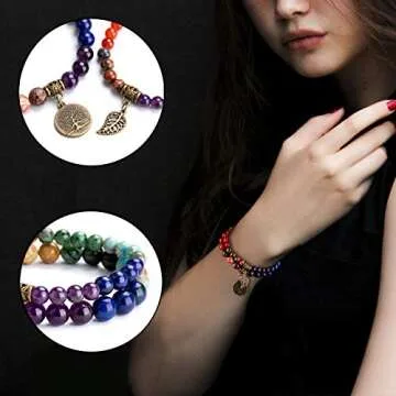 Bivei 7 Chakra Bracelets - Natural Gemstone Beads for Women
