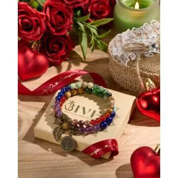 Bivei 7 Chakra Bracelets - Natural Gemstone Beads for Women