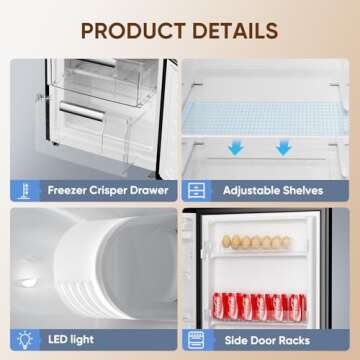 Upstreman 7.1 Cu.Ft Energy-Efficient Refrigerator for Kitchen