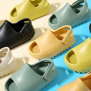 GRS GRANDROSÉ Toddler Little Kids Slides Sandals, Beach Pool Anti-slip Water Shoes,Kid Summer Slip On Slides Sandals,Indoor Outdoor Lightweight Slippers Sandals for Boys and Girls