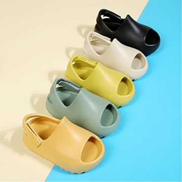 GRS GRANDROSÉ Toddler Little Kids Slides Sandals, Beach Pool Anti-slip Water Shoes,Kid Summer Slip On Slides Sandals,Indoor Outdoor Lightweight Slippers Sandals for Boys and Girls