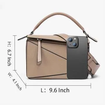 EIPRON Women Lychee Grain Leather Crossbody Shoulder Bag Lady Mini Top Handle Satchel Purse (Khaki, ...