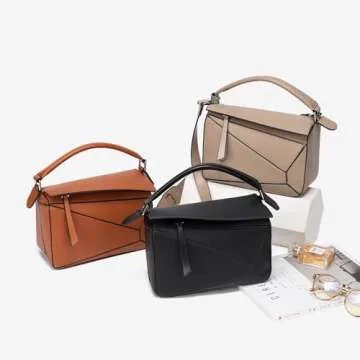 EIPRON Women Lychee Grain Leather Crossbody Shoulder Bag Lady Mini Top Handle Satchel Purse (Khaki, Large)