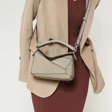 EIPRON Women Lychee Grain Leather Crossbody Shoulder Bag Lady Mini Top Handle Satchel Purse (Khaki, Large)