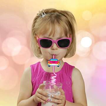 Skyley 50's Hip Hop Straws for Retro Party Fun