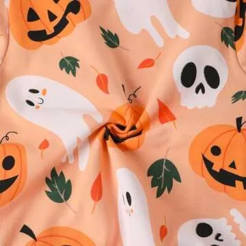 HILEELANG Toddler Girl Halloween Pumpkin Sweatshirt