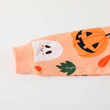 HILEELANG Toddler Girl Halloween Pumpkin Sweatshirt