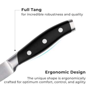 linoroso Paring Knife 3.5 inch Small Kitchen Knife with Elegant Gift Box, Sharp Forged German Carbon Stainless Steel Fruit Knife, Full Tang, Ergonomic Handle-Classic Series