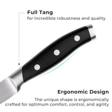 linoroso Paring Knife 3.5 inch Small Kitchen Knife with Elegant Gift Box, Sharp Forged German Carbon Stainless Steel Fruit Knife, Full Tang, Ergonomic Handle-Classic Series