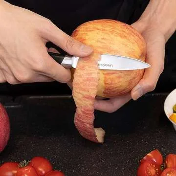 linoroso Paring Knife 3.5 inch Small Kitchen Knife with Elegant Gift Box, Sharp Forged German Carbon Stainless Steel Fruit Knife, Full Tang, Ergonomic Handle-Classic Series