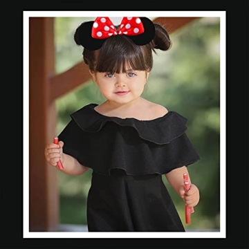 Nixxe Women Girls Disney Micky Mouse Polka Dot Headband with Bow Fancy Dress Costume Minnie Mouse Birthday Party Supplies