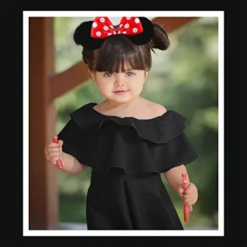 Nixxe Women Girls Disney Micky Mouse Polka Dot Headband with Bow Fancy Dress Costume Minnie Mouse Birthday Party Supplies