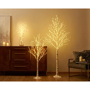 LITBLOOM 4FT Lighted Birch Twig Tree with 200 LEDs