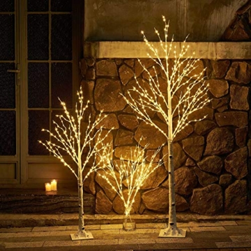LITBLOOM 4FT Lighted Birch Twig Tree with 200 LEDs