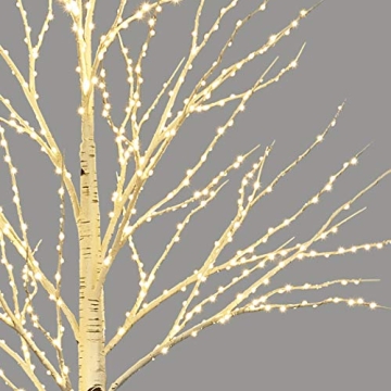 LITBLOOM 4FT Lighted Birch Twig Tree with 200 LEDs