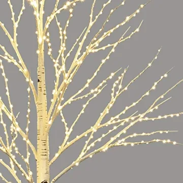 LITBLOOM 4FT Lighted Birch Twig Tree with 200 LEDs