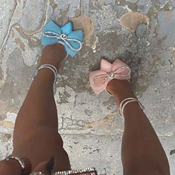 VARECOLA Elegant Women’s Satin Bow Rhinestone Heels