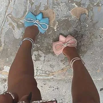 VARECOLA Elegant Women’s Satin Bow Rhinestone Heels