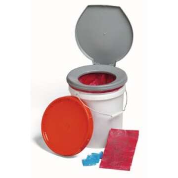 Store-A-Potty 72-Hour Emergency Toilet - Storage Bucket with Snap-On Toilet Seat, Biohazard Bags & Deodorizer Packets (60400)