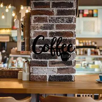 Coffee Bar Wall Sign Metal Hanging Sign Vintage Black Coffee Cup Letter Decor Hot Cocoa Bar Supplies Farmhouse Kitchen Wall Art Decor(Simple Style)
