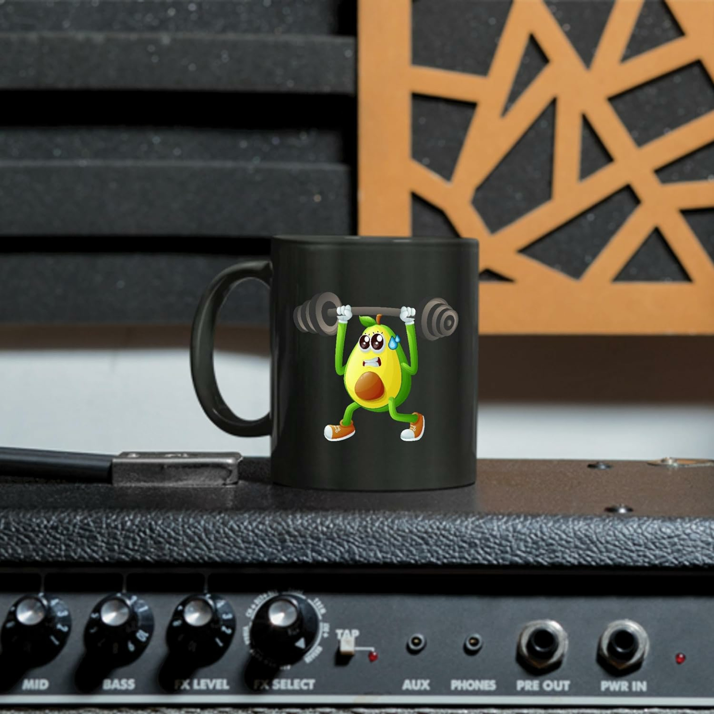 Fitness Lover's Cartoon Avocado Coffee Mug