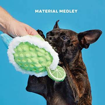 Barkbox Squeaky Dog Toys - Plush and Squeak Chew Toys | Puppy and Pet Toys for Small, Medium, and Large Dogs | Muy Squeaky Margarita