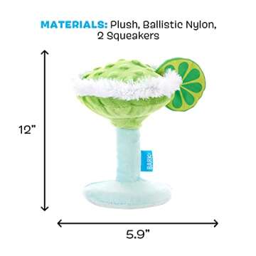 Barkbox Squeaky Dog Toys - Plush and Squeak Chew Toys | Puppy and Pet Toys for Small, Medium, and Large Dogs | Muy Squeaky Margarita