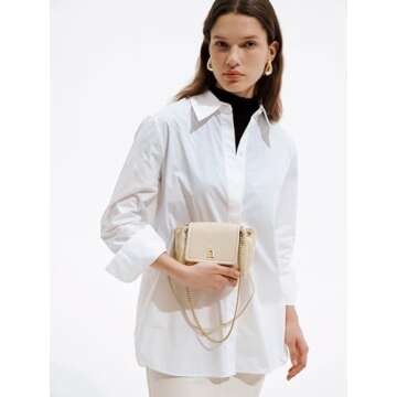 LAFESTIN Small Quilted Crossbody Bags For Women With Chain Strap, Trendy Small Shoulder Bag, Soft Cl...