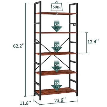 Stylish Yoobure 5 Tier Bookshelf for Home Storage Solutions