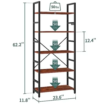 Stylish Yoobure 5 Tier Bookshelf for Home Storage Solutions