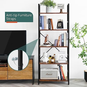 Stylish Yoobure 5 Tier Bookshelf for Home Storage Solutions