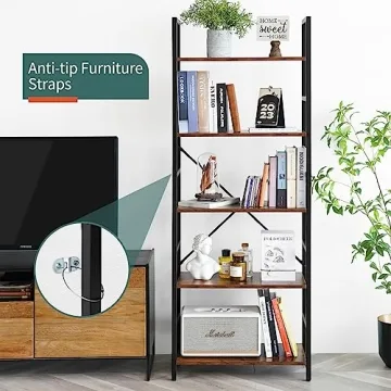 Stylish Yoobure 5 Tier Bookshelf for Home Storage Solutions