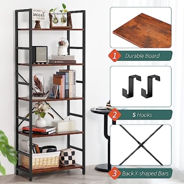Stylish Yoobure 5 Tier Bookshelf for Home Storage Solutions