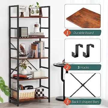 Stylish Yoobure 5 Tier Bookshelf for Home Storage Solutions