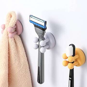 Defrko Silicone Toothbrush Holders - Multi-functional Adhesive Hooks
