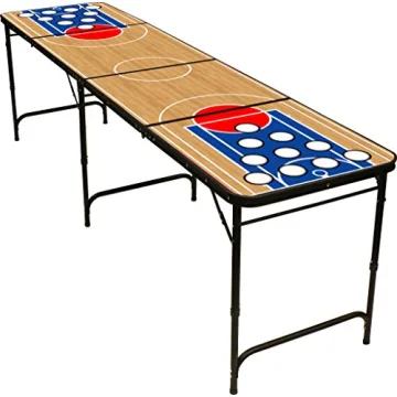 8' Folding Beer Pong Table with Bottle Opener by Red Cup Pong